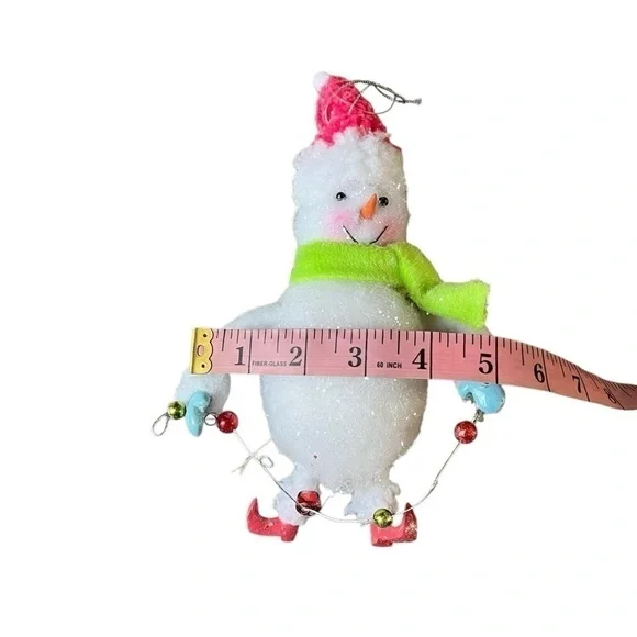 Plush Snowman Glittered Chri Ornament - Picture 7 of 7